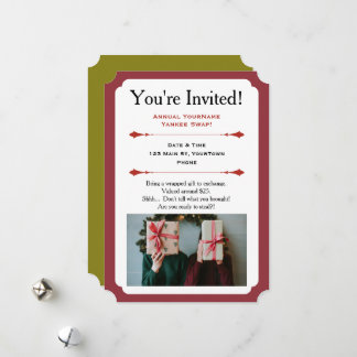 Invitation à une fête d'échange de cadeaux de Noël