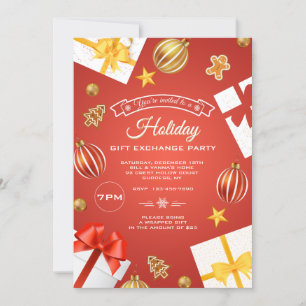 Invitation à une fête d'échange de cadeaux de vaca