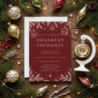 Invitation à une fête d'échange d'ornements de vac