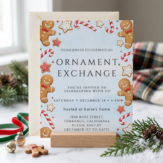 Invitation à une fête d'échange d'ornements de vac