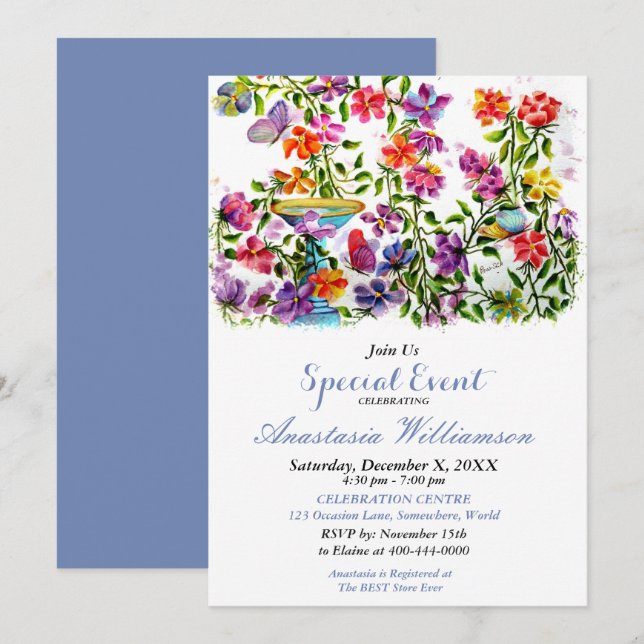 INVITATION À UNE FÊTE DÉJANTÉE DANS LE JARDIN (Devant / Derrière)