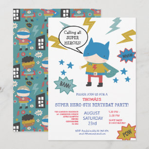 Invitation à une fête d'enfants sur le thème des s
