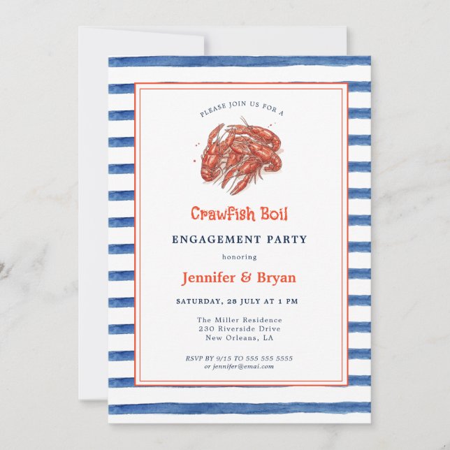 Invitation à une fête d'engagement pour un barbecu (Devant)