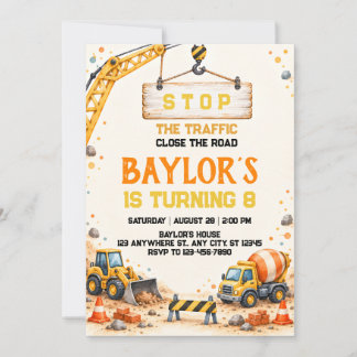 Invitation à une fête d'équipement de construction