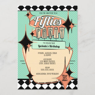 Invitation à une fête des années cinquante de styl