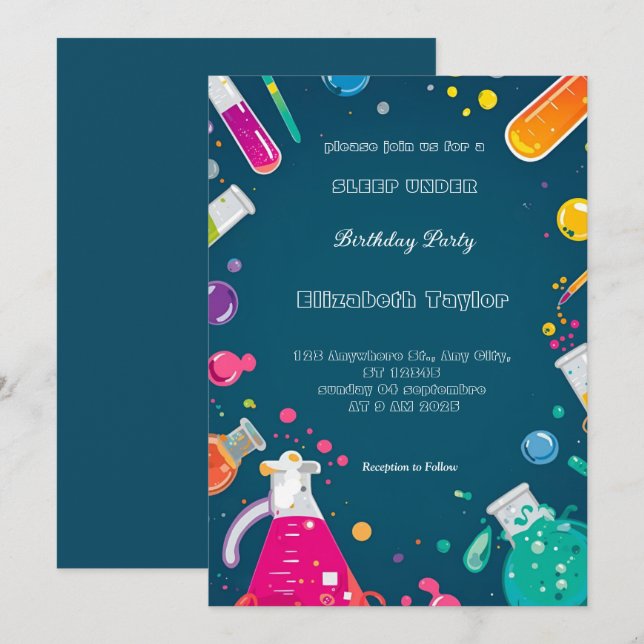 Invitation à une fête d'expériences scientifiques  (Devant / Derrière)