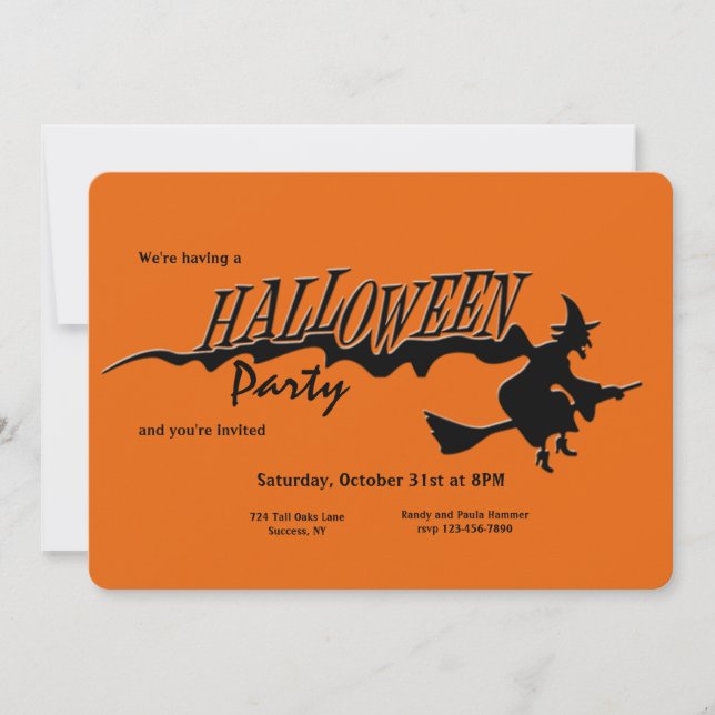 Invitation à une fête d'Halloween (Devant)