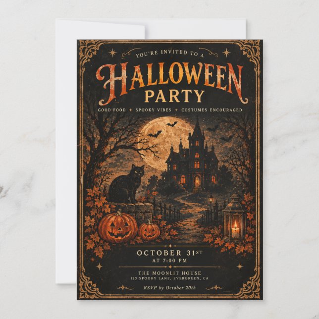 Invitation à une fête d'Halloween  (Devant)