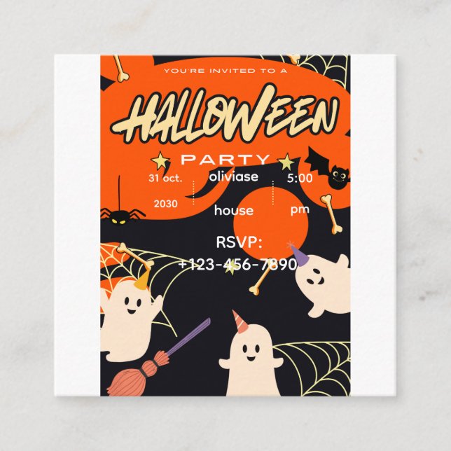 Invitation à une fête d'Halloween (Devant)