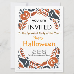Invitation à une fête d'Halloween