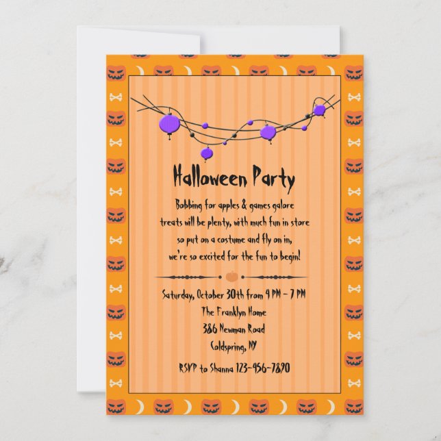 Invitation à une fête d'Halloween (Devant)