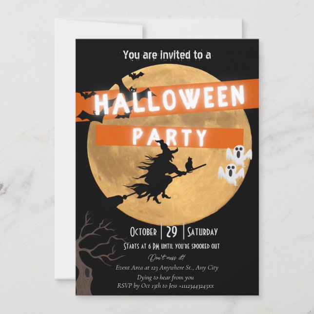 Invitation à une fête d'Halloween (Devant)