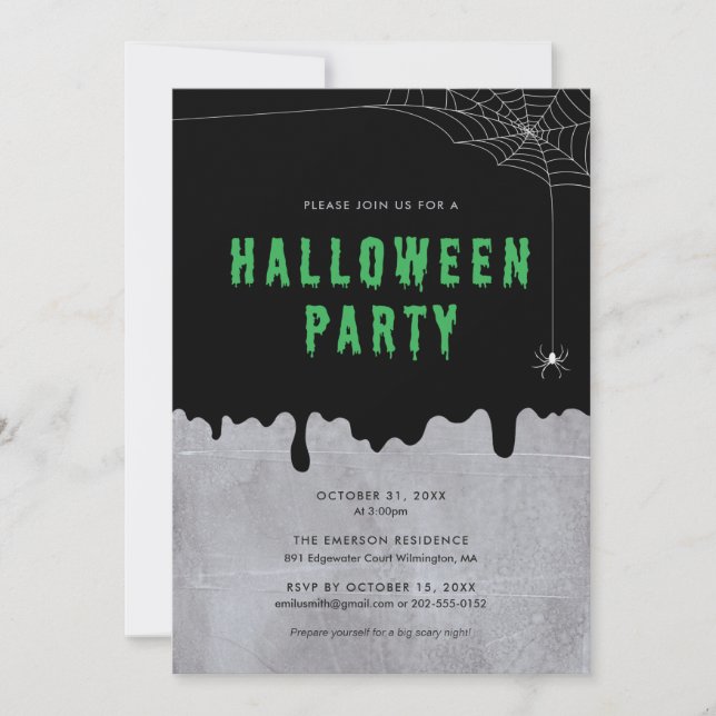 Invitation à une fête d'Halloween (Devant)