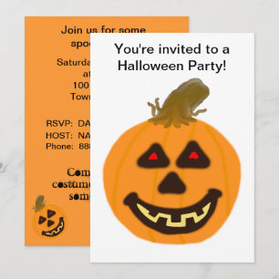 Invitation à une fête d'Halloween avec citrouille