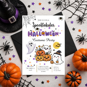 Invitation à une fête d'Halloween avec crânes et f