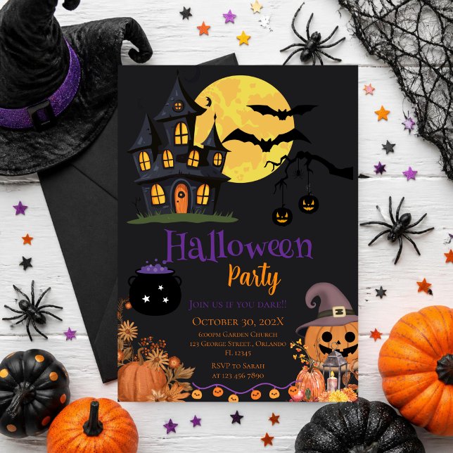 Invitation à une fête d'Halloween avec des crânes  (Créateur téléchargé)