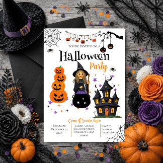 Invitation à une fête d'Halloween avec des crânes
