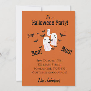 Invitation à une fête d'Halloween avec fantôme eff