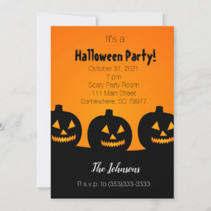 Invitation à une fête d'Halloween avec trois citro