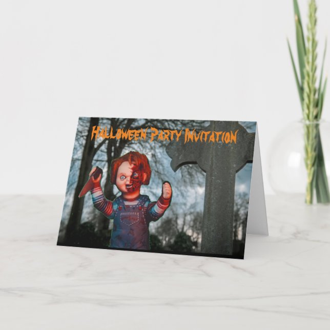 Invitation à une fête d'Halloween. Carte (Devant)