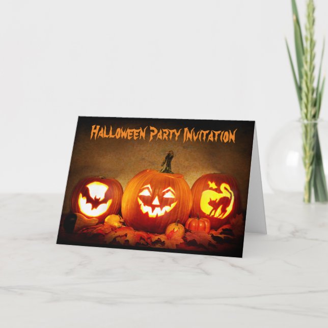 Invitation à une fête d'Halloween. Carte (Devant)