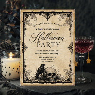 Invitation à une fête d'Halloween Crâne de corbe