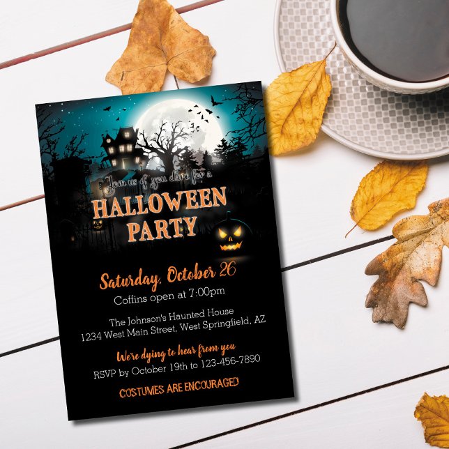 Invitation à une fête d'Halloween dans une maison  (Créateur téléchargé)