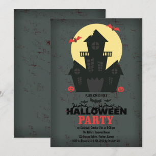 Invitation à une fête d'Halloween dans une maison 