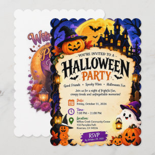 Invitation à une fête d'Halloween – Effrayant et C