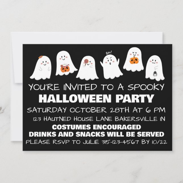 Invitation à une fête d'Halloween effrayante  (Devant)