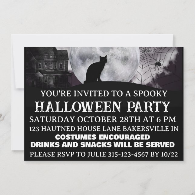  Invitation à une fête d'Halloween effrayante  (Devant)
