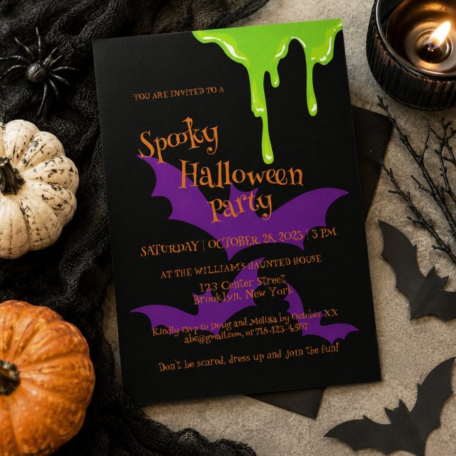 Invitation à une fête d'Halloween effrayante (Créateur téléchargé)