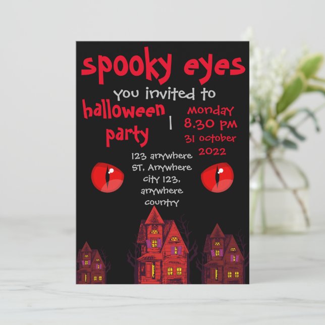 Invitation à une fête d'Halloween effrayante aux y (Debout devant)