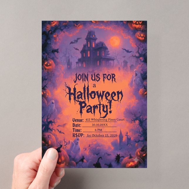 Invitation à une fête d'Halloween effrayante avec  (In situ (ordinateur de poche))