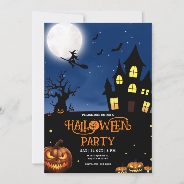 Invitation à une fête d'Halloween, élément de cost (Devant)