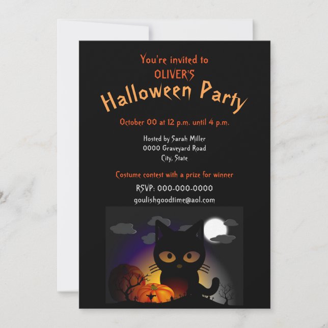 Invitation à une fête d'Halloween en costume pour  (Devant)