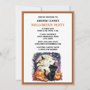 Invitation à une fête d'Halloween en costume pour 
