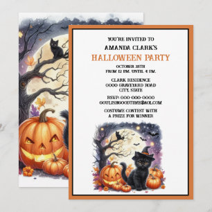 Invitation à une fête d'Halloween en costume pour 