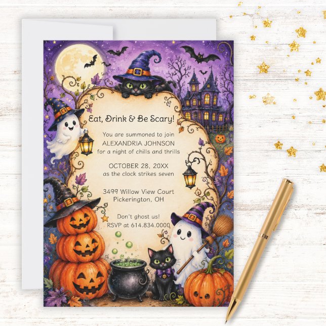 Invitation à une fête d'Halloween fantaisiste (Créateur téléchargé)