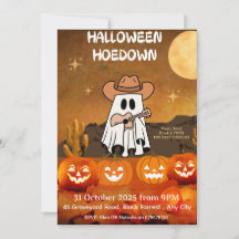 Invitation à une fête d'Halloween – Hoedown Cowboy