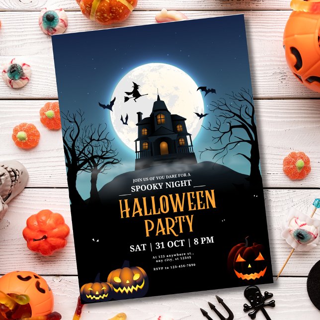 Invitation à une fête d'Halloween, Nuit effrayante (Créateur téléchargé)