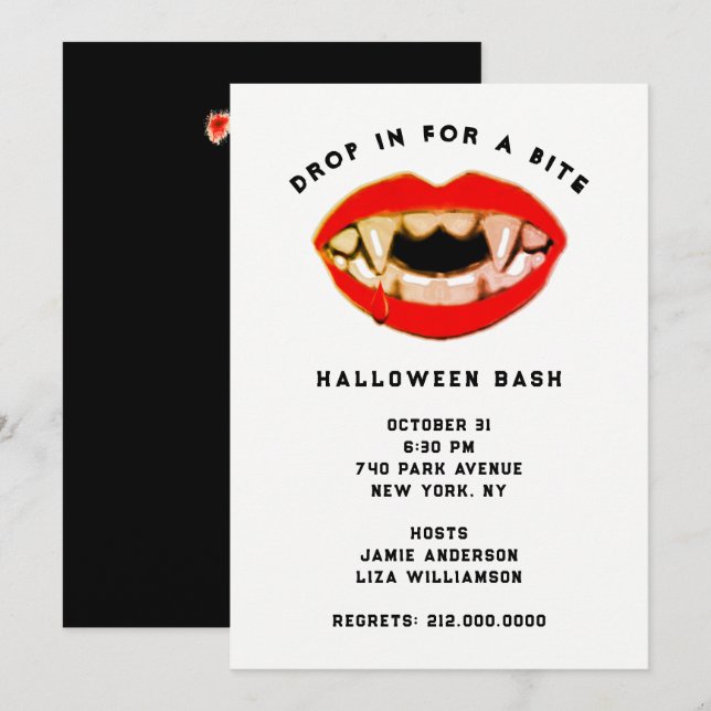 Invitation à une fête d'Halloween pour adultes (Devant / Derrière)