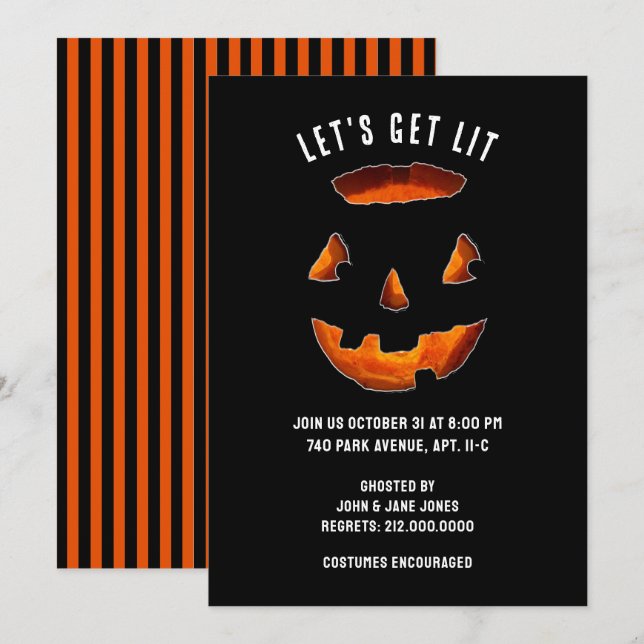 Invitation à une fête d'Halloween pour adultes (Devant / Derrière)