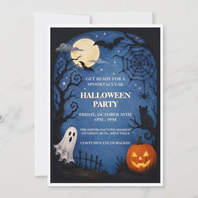 Invitation à une fête d'Halloween pour enfants (Devant)