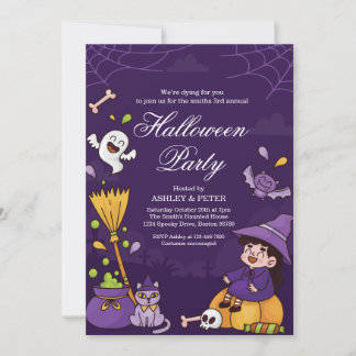 Invitation à une fête d'Halloween pour enfants amu