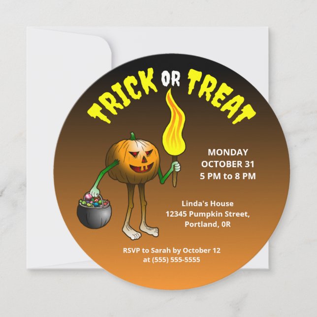 Invitation à une fête d'Halloween pour enfants ave (Devant)