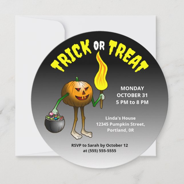 Invitation à une fête d'Halloween pour enfants ave (Devant)