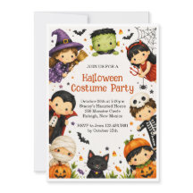 Invitation à une fête d'Halloween pour enfants en 