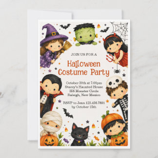 Invitation à une fête d'Halloween pour enfants en 