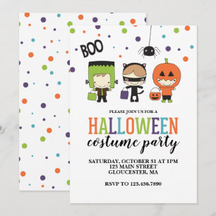 Invitation à une fête d'Halloween pour enfants en 